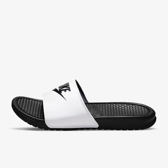 New In Box Mens Nike  Benassi Signature Logo Slide Sandals Multiple Sizes - Picture 2 of 5